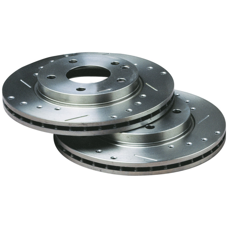 Discuri de frână Grupul A, perforate și canelate, spate, Bratex, pentru Renault Clio 3 RS și Mégane II RS, 300x11 mm, cu rulment - BR-DFP-2127 - 3666618599731